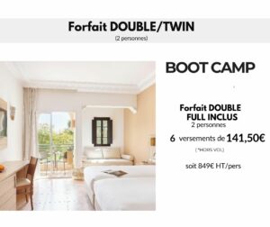 Premier versement Chambre DOUBLE BC